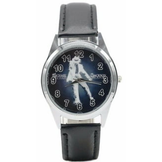 Michael Jackson Square Face Black Leather Band Wrist Watch