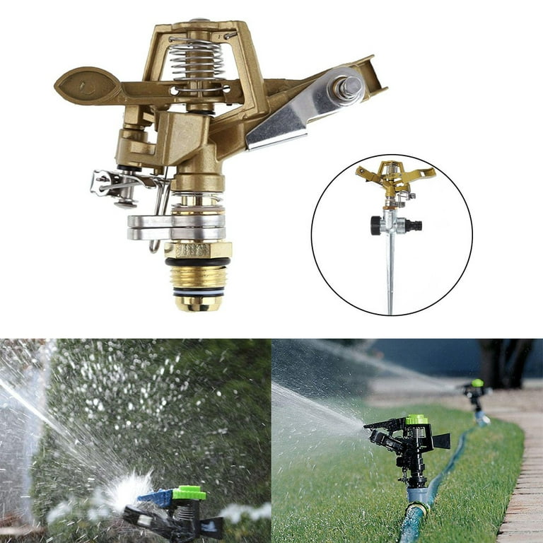 12\ Brass Impact Sprinkler Fast Powerful Strong Rotation Widespread  Watering 