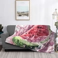 thumbnail image 5 of KLL Watermelon Splash Realism Art Print Fleece Throw Blanket, Horizontal Fleece Bedding Cute Soft Blankets Comfy Fleece Flannel Plush Home Decor for Couch & Bed -50"x40", 5 of 9