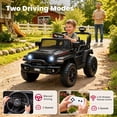 thumbnail image 3 of Jeep 12V Ride on Car with Remote Control/Bluetooth, Jeep Wrangler Rubicon Battery Powered Ride on Truck Toy w/Dual Wheel Suspension, Electric Car for Kids Toddler, Black, 3 of 8