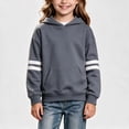 thumbnail image 6 of Vmberlty Hoodies for Girls 2-14 Years Old, Striped Sleeve Pullover Hoodie with Kangaroo Pocket, Loose Drop Shoulder Kids Casual Sport Sweatshirts, 6 of 6