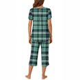 thumbnail image 3 of Tnhcen Women's Short Sleeve Pajamas Set Round Neck Nightwear with Capri Pants Soft Pjs Set Homewear S-3XL, 3 of 6