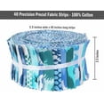 thumbnail image 6 of Soimoi 40Pcs Tie Dye Print Cotton Precut Fabrics For Quilting Craft Strips 2.5x42inches Jelly Roll - Blue, 6 of 9