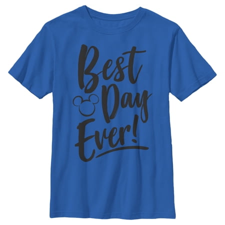 Boy s Mickey & Friends Best Day Ever! Graphic Tee Royal Blue Large