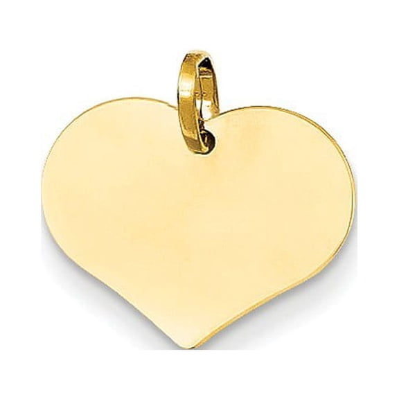 14k Yellow Gold Heart Charm - .5 Grams - Measures 14.7x14.1mm