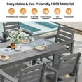 thumbnail image 3 of KINGYES All Weather Outdoor Dining Table with Umbrella Hole, HDPE Rectangular Patio Table for Backyard, Garden, Porch, Deck, Gray, 3 of 9