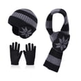 thumbnail image 4 of Children's Winter Warm Wool Lined Hat Scarf Gloves Set Soft Cozy Knitted Accessories for Cold Weather, 4 of 4