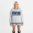 thumbnail image 4 of Women's Gameday Couture Gray Penn State Nittany Lions Oversized Showdown Ringer Stripe Sweatshirt, 4 of 6