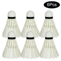 Roofei Badminton Shuttlecocks, Professional Feather Balls, White, 6-Pack