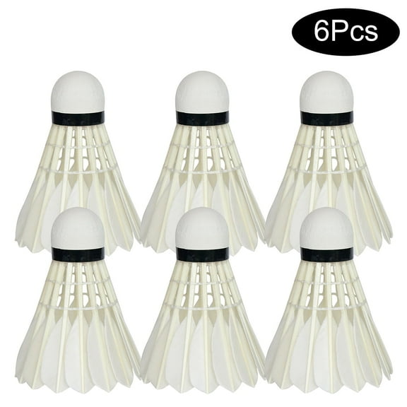Roofei Badminton Shuttlecocks, Professional Feather Balls, White, 6-Pack