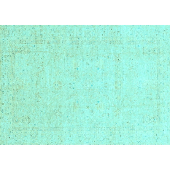 Ahgly Company Indoor Rectangle Oriental Light Blue Traditional Area Rugs, 6' x 9'