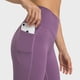 thumbnail image 3 of Mallas deportivas de cintura cruzada europeas y americanas para mujer, con bolsillos laterales dobles, sin línea en T, elásticas y de nueve puntos para levantar la cadera, 3 of 6