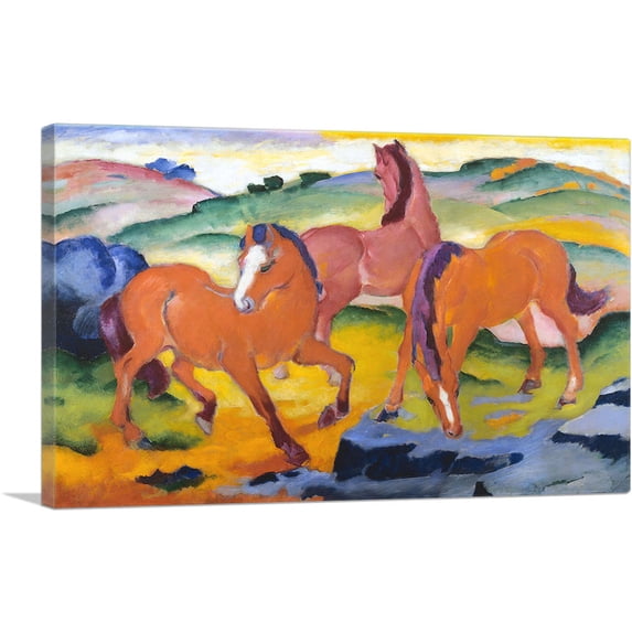 ARTCANVAS Grazing Horses IV 1911 Canvas Art Print by Franz Marc - Size: 26" x 18" (1.50" Deep)