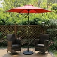 thumbnail image 2 of 7.5 Ft Patio Umbrella Outdoor Market Table Umbrella with Crank, 6 Ribs, Polyester Canopy, Dark Red, 2 of 7