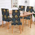 thumbnail image 2 of Yayeee 4 Pack Dining Chair Covers Stretch Parson Chairs Slipcovers Seat Protector, Navy Blue Art Pattern, 2 of 6