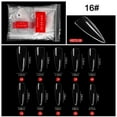 thumbnail image 1 of 500Pcs French Point Ballet Nail Clear Gelly Tips Soft Gel Full Cover Nail Tips Long Almond Nail (Clear), 1 of 7