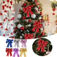 thumbnail image 4 of Large Ribbon Christmas Bowknot Ornaments – Xmas Party Bows for Tree Decor – Year-Round Decoration Pendant Home Decor,Blue, 4 of 6