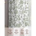 thumbnail image 3 of Sage Green Flower Sheer Curtains for Living Room Bedroom Vintage Farmhouse Boho Leaf Spring Sheer Curtains 108 Inch Long 2 Panels Set Light Filtering Curtain Window Treatments Drapes for Dining Room, 3 of 6