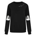 thumbnail image 4 of GILIGEGE Spooky Season Sweatshirts for Women,Cute Ghost Sleeve Crewneck Pullover Halloween Sweatshirt,Vintage Salem Witch Graphic Pullover,Casual Long Sleeve Tops,fall fashion must haves Black 3XL, 4 of 8