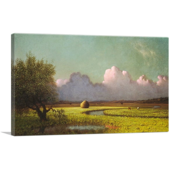 ARTCANVAS Sunlight and Shadow - The Newbury Marshes 1885 Canvas Art Print by Martin Johnson Heade - Size: 40" x 26" (1.50" Deep)