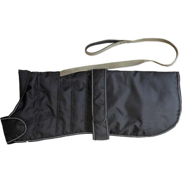 Danish Design Pet Products - Abrigo impermeable con arnés para mascotas (Negro)