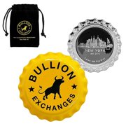 6 gram Bullion Exchanges New York Skyline - Yellow .999 Fine Silver Bottle Cap