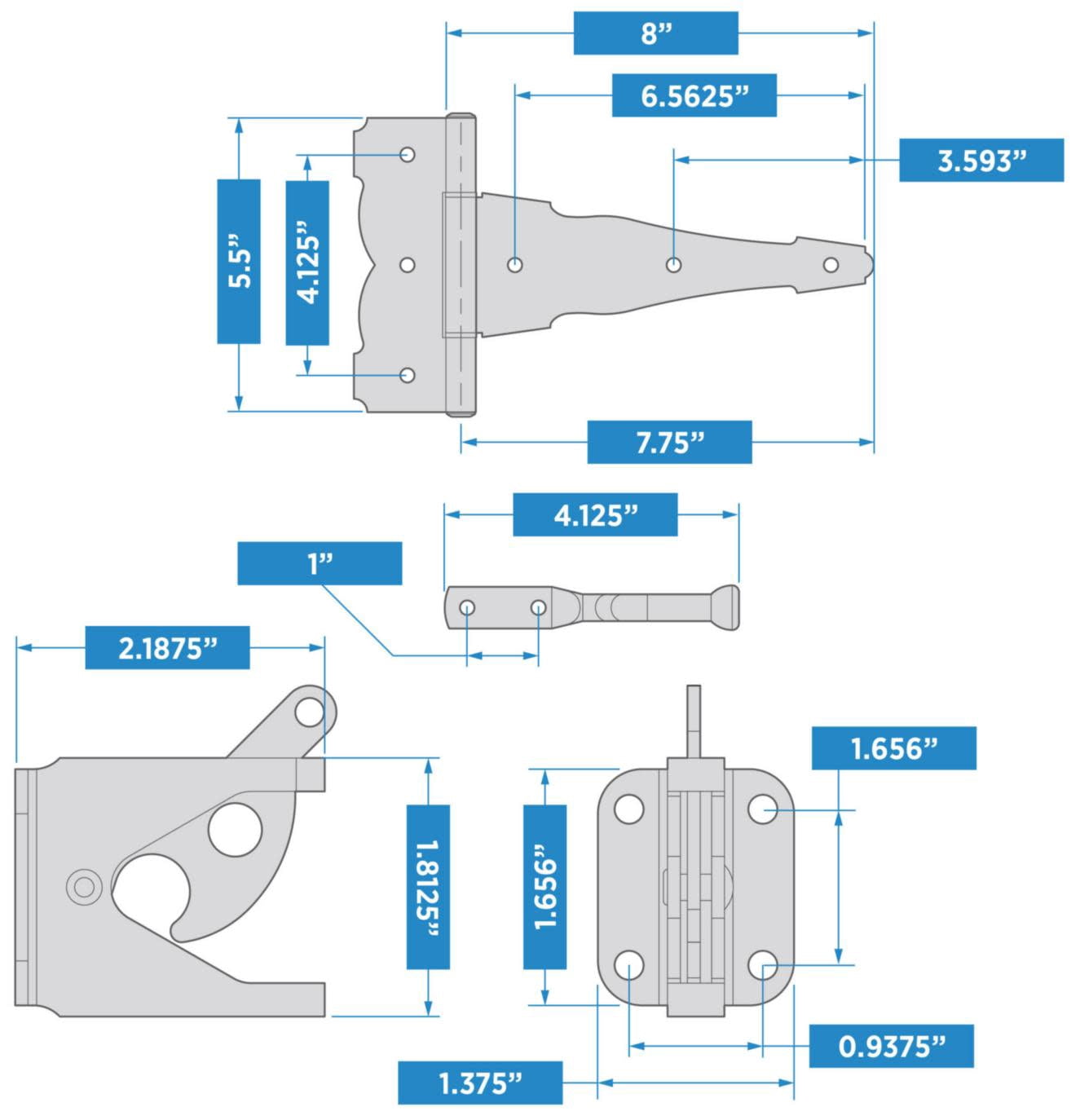 National Hardware 5002264 8 in. Decorative White Steel Gate Hardware Kit