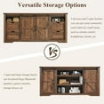 thumbnail image 5 of T4TREAM Farmhouse Sideboard Buffet Cabinet, 66" Wide Kitchen Storage Cabinet with 6 Drawers, Sliding Barn Door & Adjustable Shelf, Brown, 5 of 6
