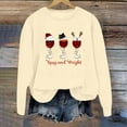 thumbnail image 2 of VBARHMQRT Sweat à Capuche pour Femmes Mode Automne/hiver Sweat de Noël Imprimé Verre Col Rond, 2 of 3