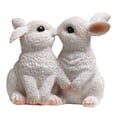 thumbnail image 3 of Baoblaze Bunny Rabbits Figurine Resin Decoration 10.5x9cm for Front Yard Multipurpose White, 3 of 8