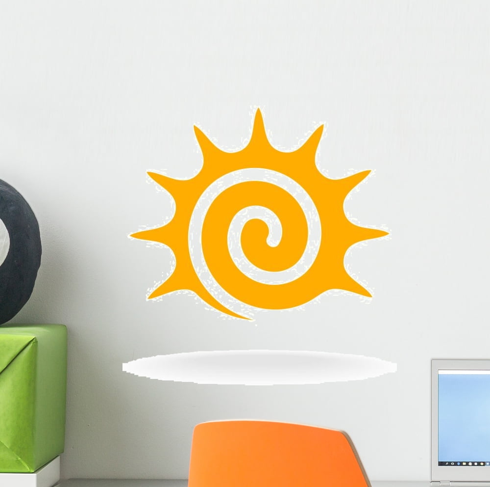Spiral Yellow Sun Wall Decal Wallmonkeys Peel and Stick Graphic (12 in