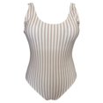 thumbnail image 1 of Traje de Baño Ocean Pacific para Mujer Completo, Cuello Redondo, Estampado a Rayas Azul Talla M, 1 of 4