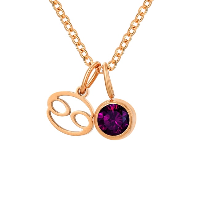 Collier Rune Tridimensionnel des Douze Constellations, Luxe Léger, Couleur, Collier Pierre de Naissance en Strass, Collier en Acier Inoxydable