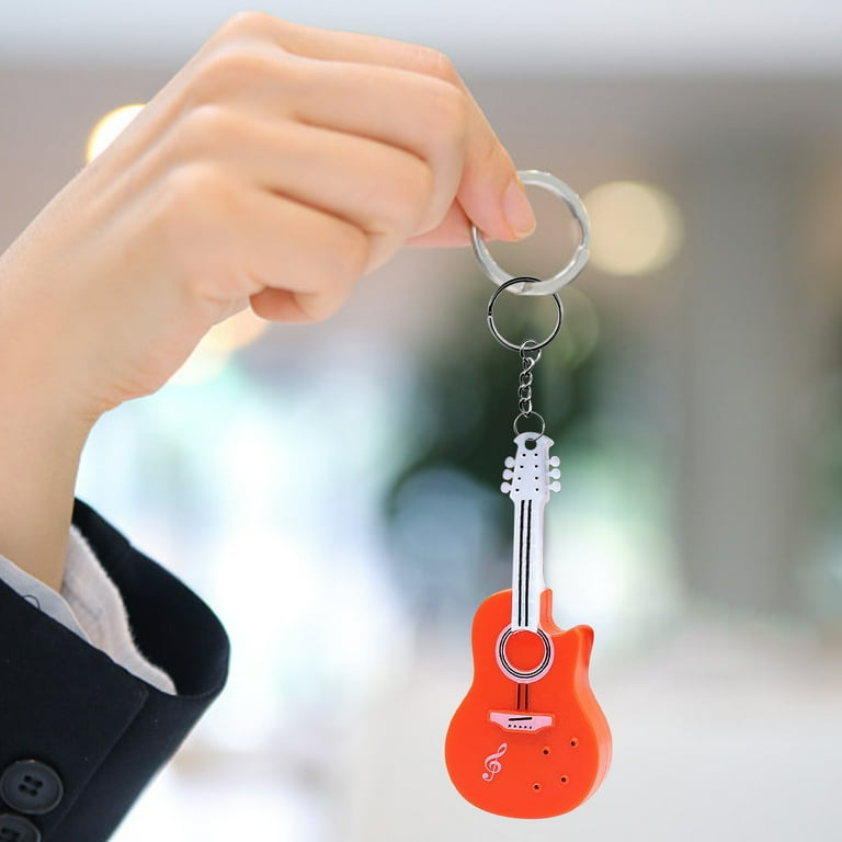 CxhicLuv Funny Guitar Keychains, LED Light Sound Ornaments