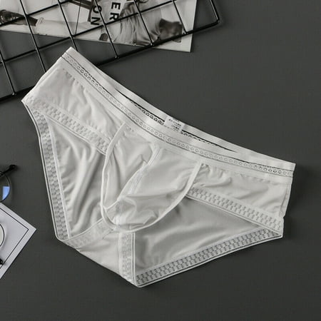 

Men s Underwear Sexy Ice Silk Briefs Low Waist Breathable Bikini Underpants