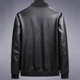 thumbnail image 5 of uikmnh Men's Jackets Mens Straight Hem Baseball Collar Leather Jacket Coat Size:2XL, 5 of 7