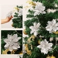 thumbnail image 5 of 20 Pack Christmas Poinsettia Decorations Flowers Ornaments for Christmas Tree, Wreath, Garland, 5.5", 5 of 7