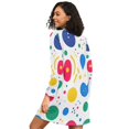 thumbnail image 2 of FORMRS Womens Long Sleeve Nightgowns Crew Neck Sleep Shirt Soft Pajamas Sizes S-3XL, Colorful Round, 2 of 8