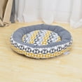 thumbnail image 4 of Vibrant Life 20" Round Calming Cat and Dog Bed with Geometry Patten, Grayand Yellow, 20" x 20", 4 of 5