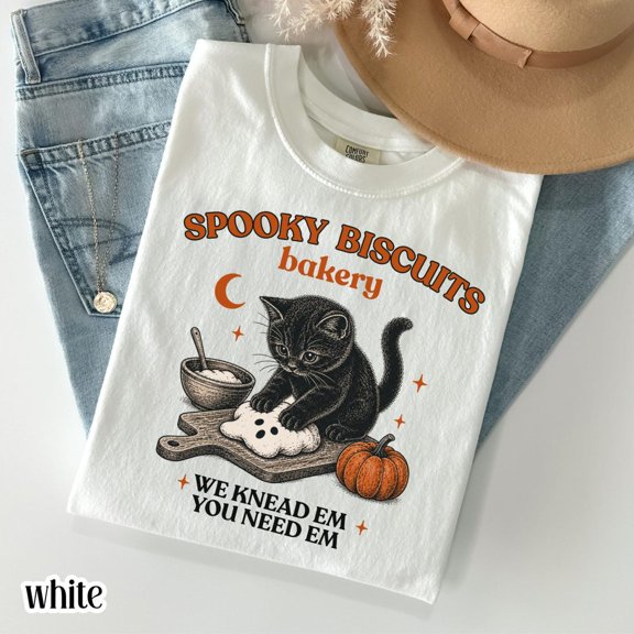 HD HANDICHI DESIGN Unisex Kitty Biscuits Bakery Cotton Crew Neck T-Shirt