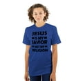 thumbnail image 3 of Jesus Is My Savior Not My Religion Plus Size Crewneck Graphic Tee Shirt Brisco Brands 3X, 3 of 5