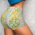 thumbnail image 2 of Sikiie Daisies Flowers Print Workout Shorts Women Scrunch Butt Gym Shorts Seamless High Waist Tummy Control Yoga Biker Athletic Shorts, 2 of 5
