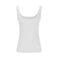 thumbnail image 5 of Fartey Workout Tank Tops for Women 2025 Soft Stretch U Neck Sleeveless Shirts Slim Fitted Spaghetti Strap Ribbed Camisoles Plus Size Solid Color Yoga Tanks White XXL, 5 of 7