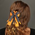 thumbnail image 2 of Unique Bargains 1 Pc Duckbill Clip Halloween Spiral Ribbon Hair Clip for Women Black Orange, 2 of 5