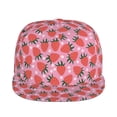 thumbnail image 2 of Daiia Strawberry print Flat Bill Hats Flat Brim Trucker Cap Baseball Cap Adjustable Classic Low Profile Hat Unconstructed Plain Cap, 2 of 9