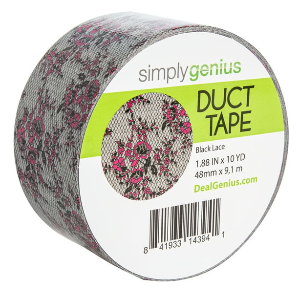 Simply Genius Craft Duct Tape Roll with Colors and Patterns, Black Lace