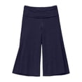 thumbnail image 4 of Pants for Women Work Fold Over Cropped Yoga Culotte Bottoms Palazzo Wide Leg Pants, 4 of 4