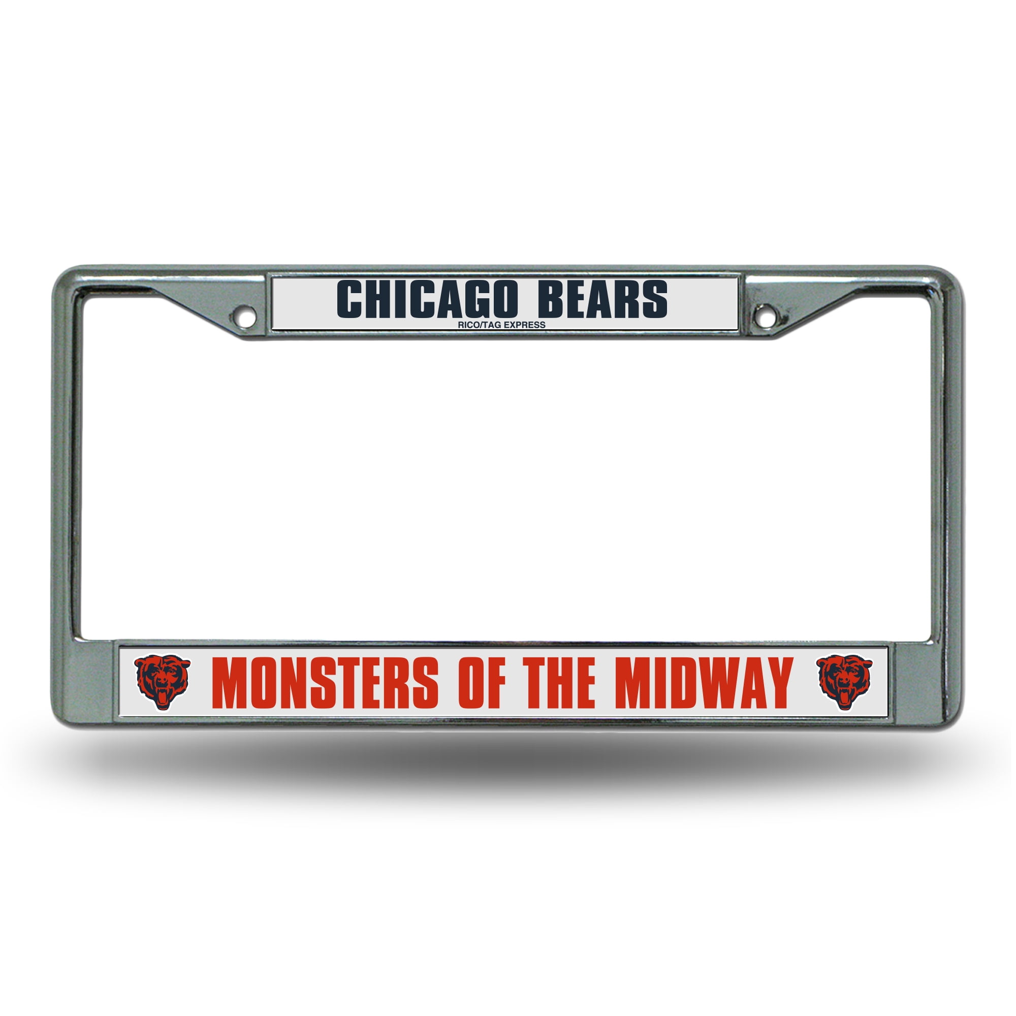 Chicago NFL Bears "Monsters of the Midway" Chrome Metal License Plate Frame