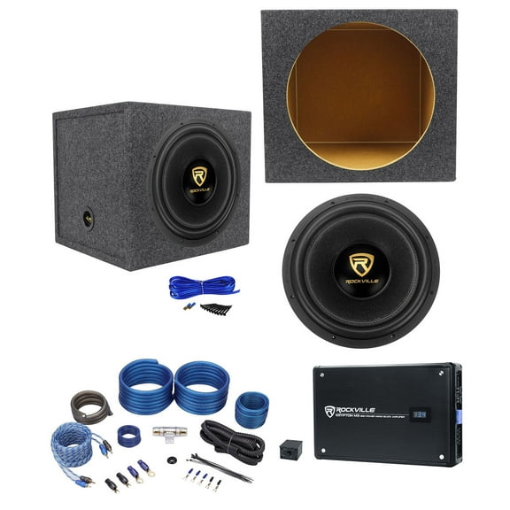 Rockville W15K9D2 15" 5000w Car Subwoofer Sealed Sub Box Mono Amplifier Amp Kit