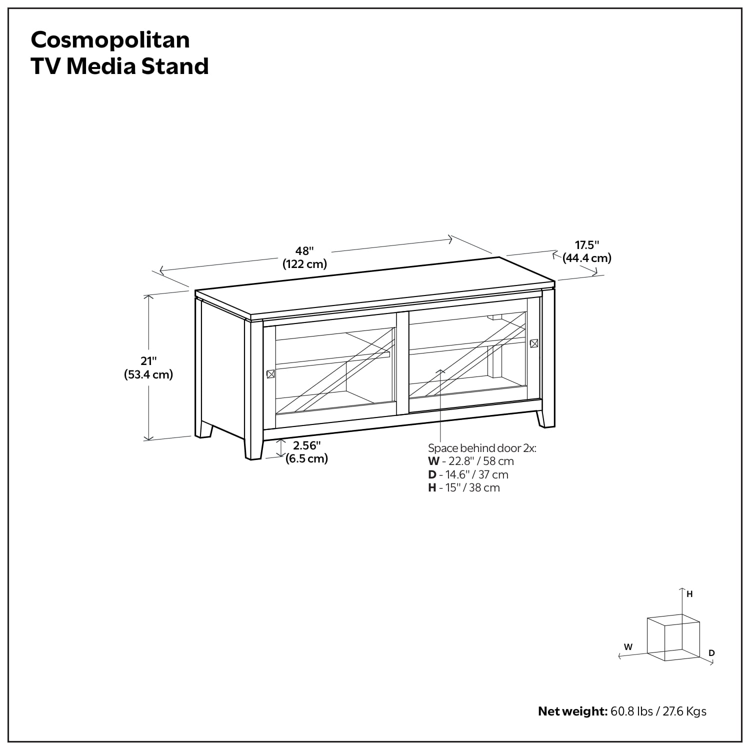 Simpli Home Cosmopolitan 48 inch Wide Solid Wood TV Stand in Black For TVs up to 55 inches